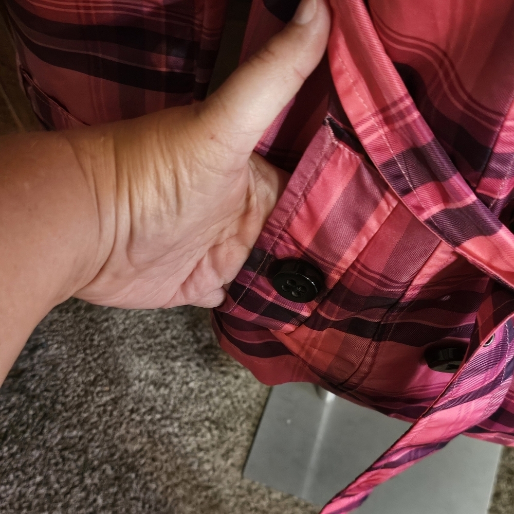 Pink Envelope Plaid Double Breasted Jacket Pink Size M - Picture 8 of 16